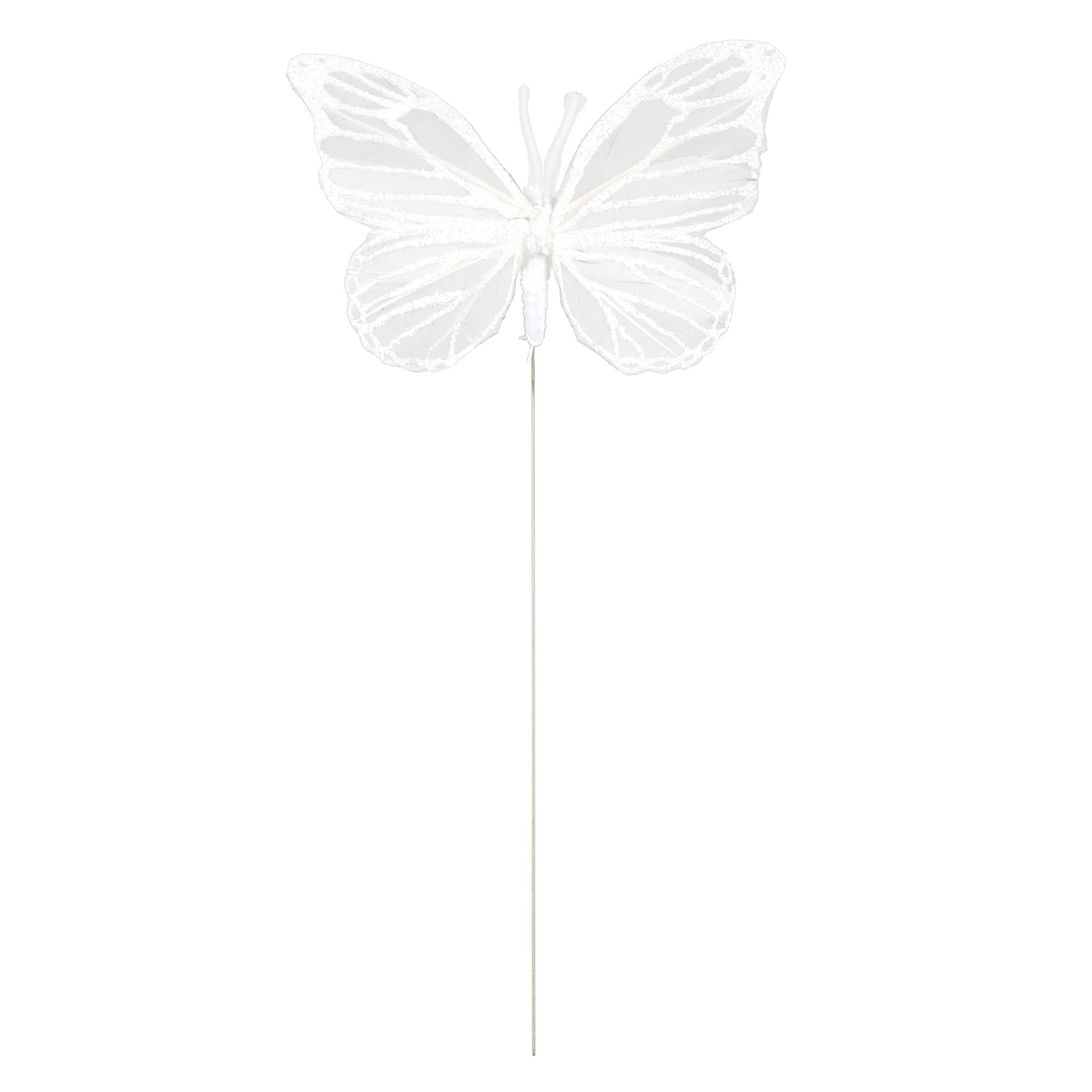 4" White Feather Butterflies, 5ct. by Ashland®